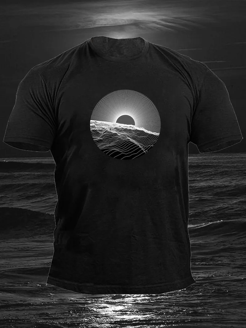 Edgy Design Sun Print Men's T-Shirt in  mildstyles