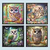 Kits de peinture en diamant partiel en forme de forme en forme sp&eacute;ciale de hibou en forme de 5d pour adultes d&eacute;butants, d&eacute;coration int&eacute;rieure, peintures en diamants, art de pierres pr&eacute;cieuses 11,81 x 11,81 pouces