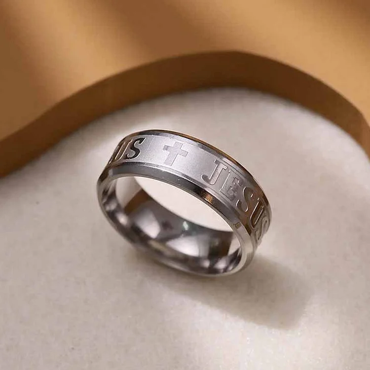 Vintage Jesus Cross Plated Ring