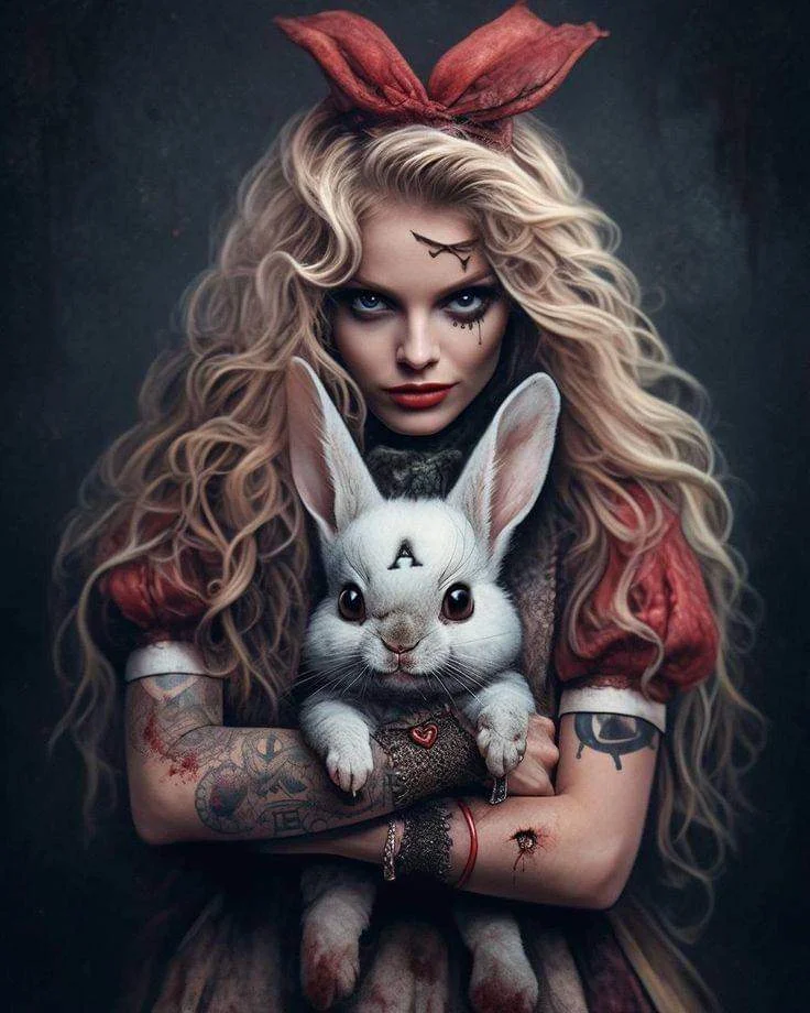 Horror Alice Doll 11CT Stamped Cross Stitch 50*60CM