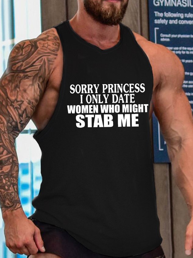 orry Princess I Only Date Women Who Might Stab Me Sleeveless Crew Neck Knit