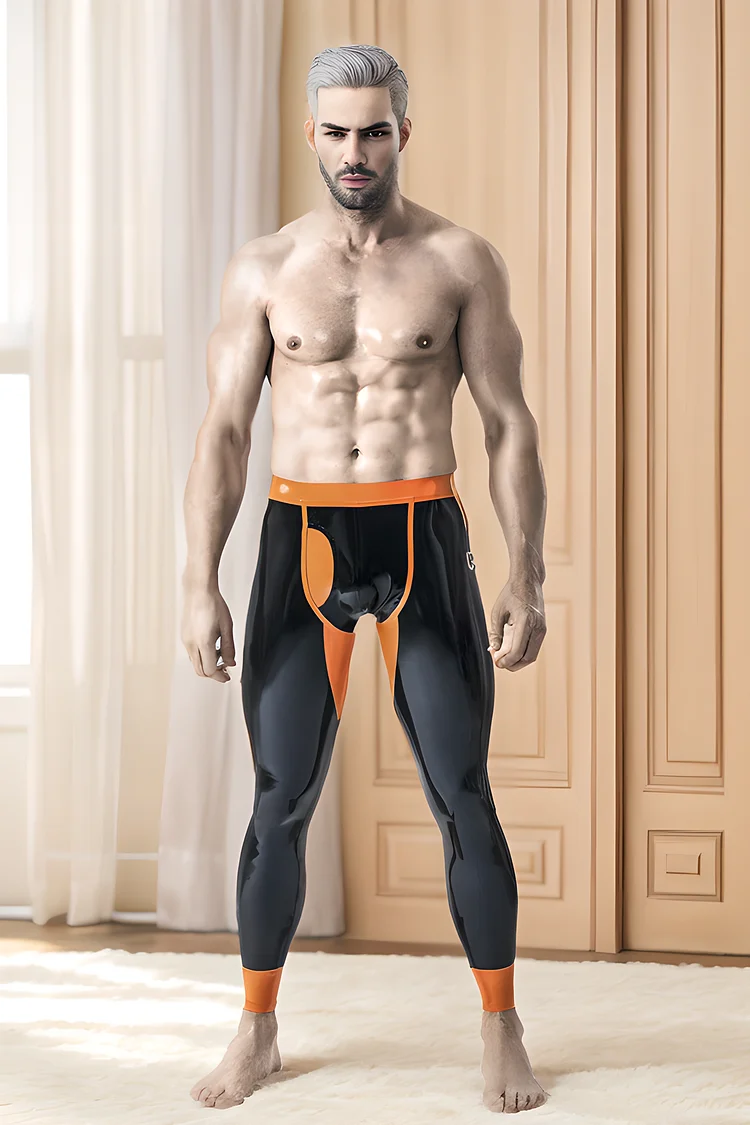 Men's Latex Leggings Male 'Penny Pocket' Leggings Youthful and Vibrant Skinny Pants