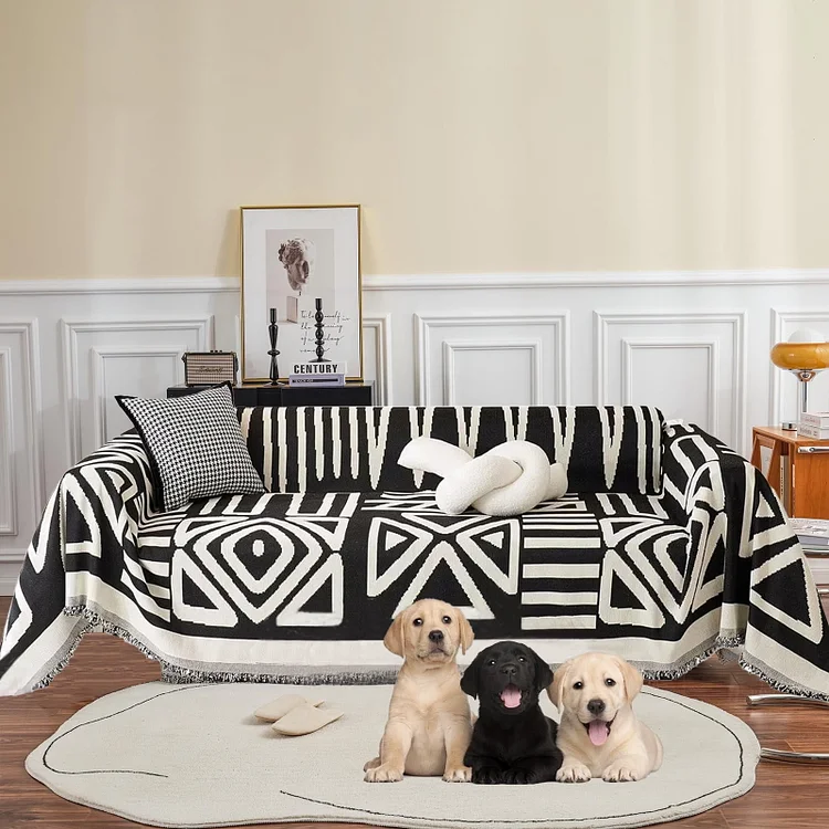 SANMADROLA Boho Sofa Cover Dog Couch Cover for Sectional Sofa Set Reversible Couch Protector for 3 Cushion Couch L Shape Sofa Covers Chenille Throw Couch CoverDog Cat Kids Sofa Cover