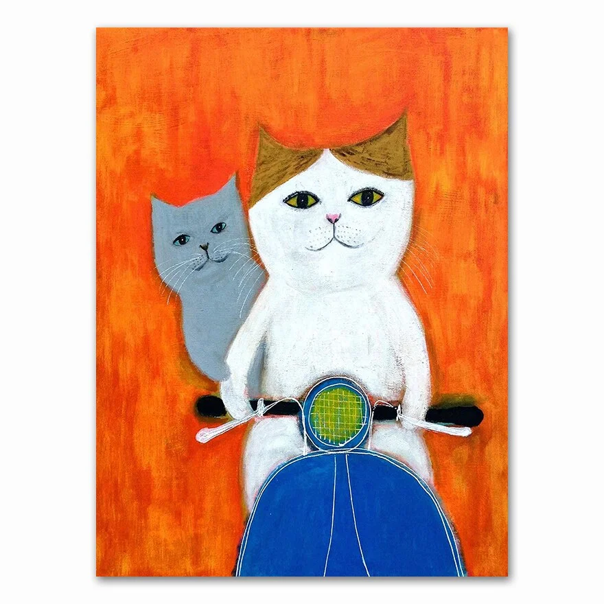Cartoon Cat Posters And Prints Canvas Oil Painting Wall Art Pictures For Living Room Kid's Bedroom Nursery Cuadros Home Decor