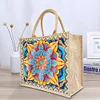 Diamond Painting Mandala Linen Tote Bag Replaceable Canvas for Women