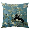 Van Gogh Apricot Tree Stamped Cross Stitch Pillow Cover Kit 11CT 3-Strand 45x45cm Zippered Cushion Embroidery Kit