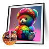 (40*40cm)DIY Round Partial AB Drill Diamond Painting - Colourful Bear