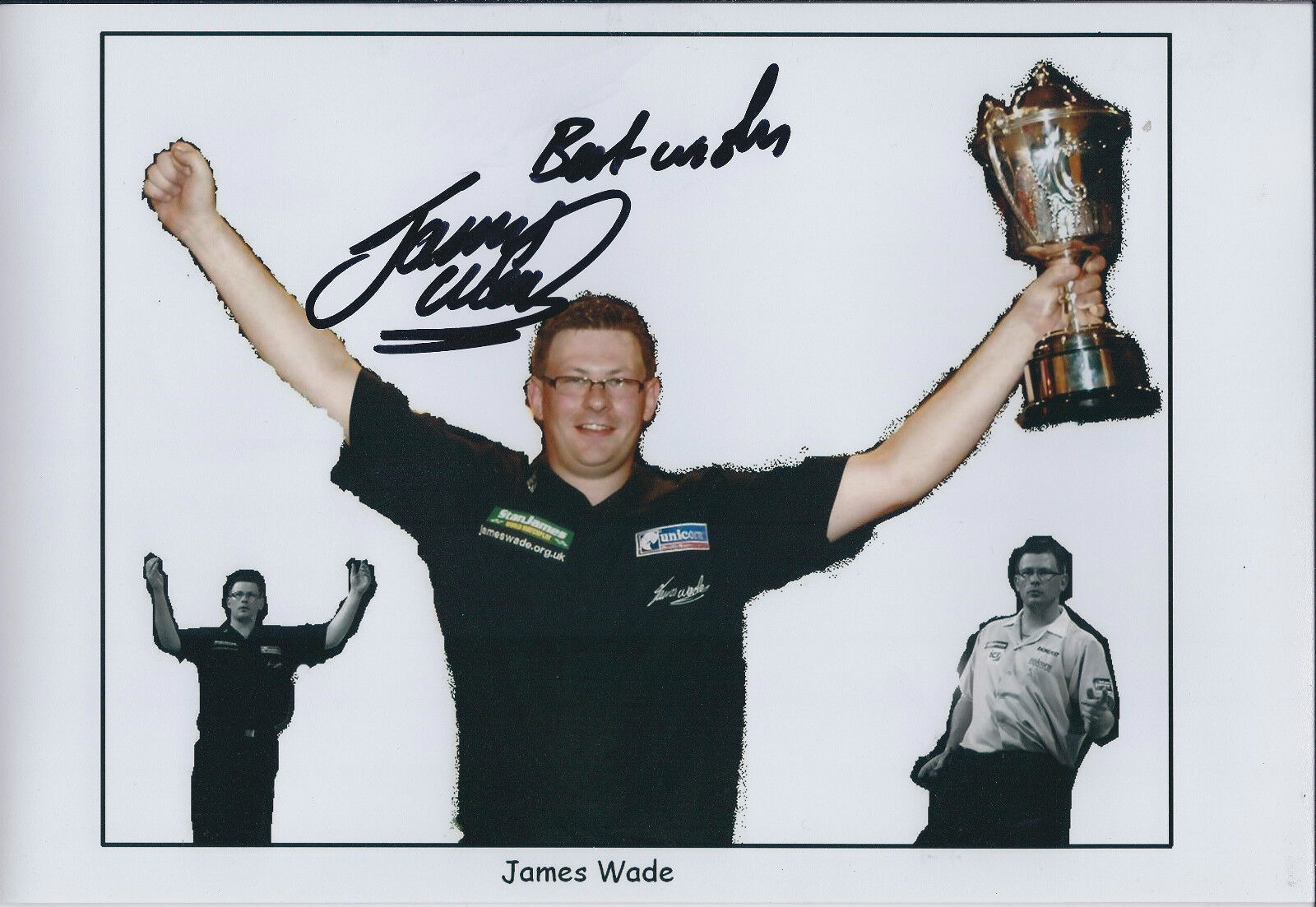 James WADE The MACHINE Signed 12x8 Autograph Montage Photo Poster painting AFTAL COA Darts