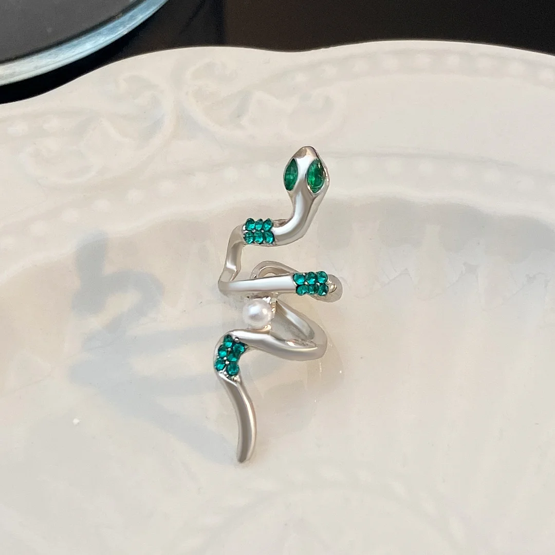 Copper and Gold Plated Snake Zirconia Earrings