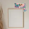 (US Local)Flowers Butterflies 5D DIY Wooden Diamond Painting Door Topper for Party (Right)