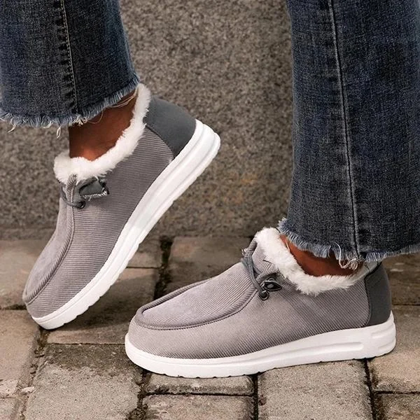 HUXM Women Comfy Flat Heel Slip-On Boots