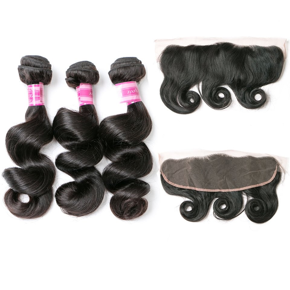 Vallbest Hair 3 Bundles Loose Wave Bundles With Frontal US Mall Lifes