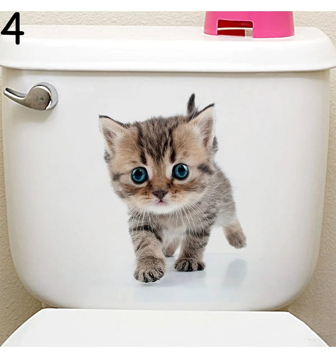 Cartoon Animal 3d Toilet Stickers on The Toilet Seat Cute Cats PVC Wall Sticker Bathroom Refrigerator Door Decor Stickers Decals