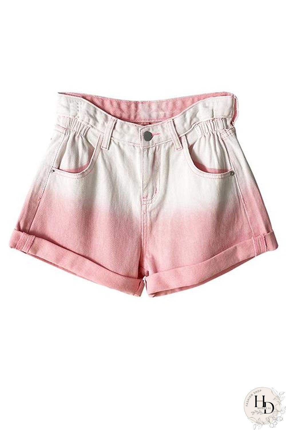 Hemming High Waist Denim Shorts