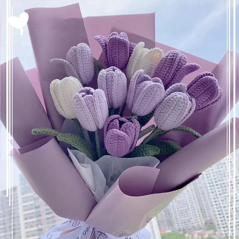 Knitted Tulip Bouquet - Pink