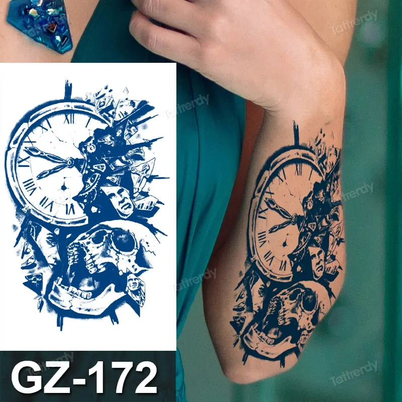 waterproof temporary tattoos men sleeve armband tattoo letter wings flowers long lasting juice ink tattoo sticker fake body art