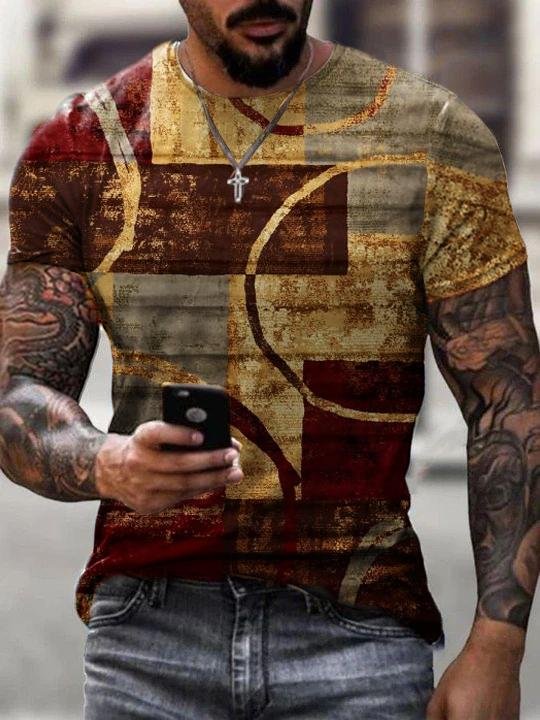 Men Pattern Casual T-shirt-15