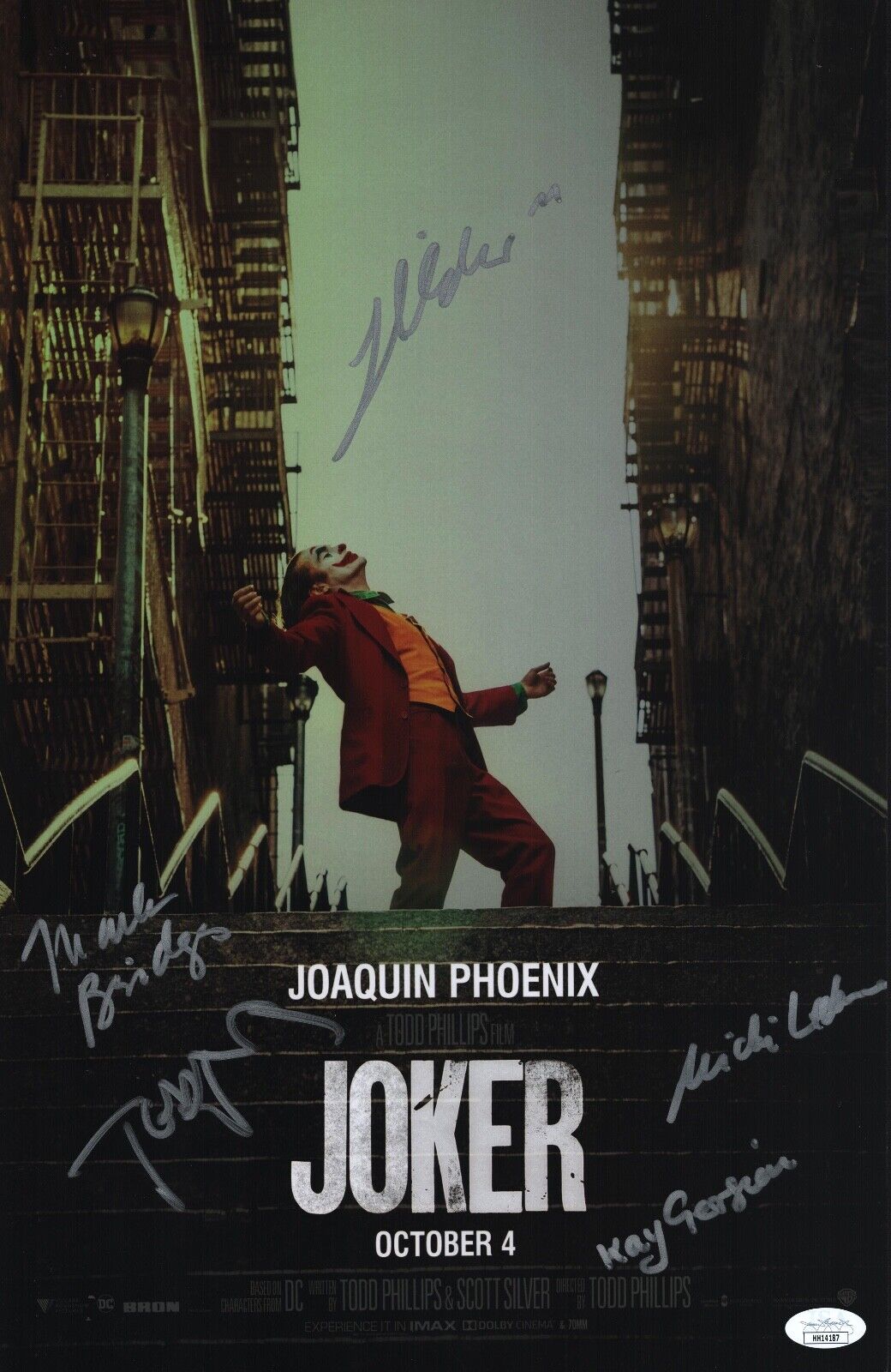 Todd Phillips Hildur Guonadottir +3 Signed 11x17 Joker Joaquin Phoenix JSA COA