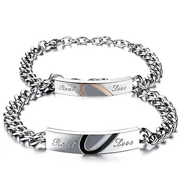 2PCS/Set Real Love Heart Bracelets Lovers' BFF Bracelets-Mayoulove
