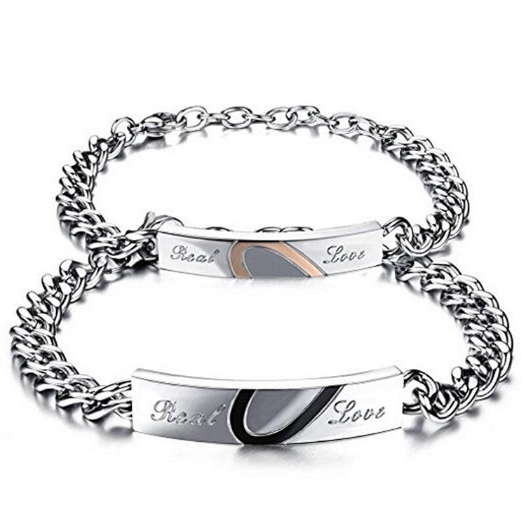 2PCS/Set Real Love Heart Bracelets Lovers' BFF Bracelets-Mayoulove