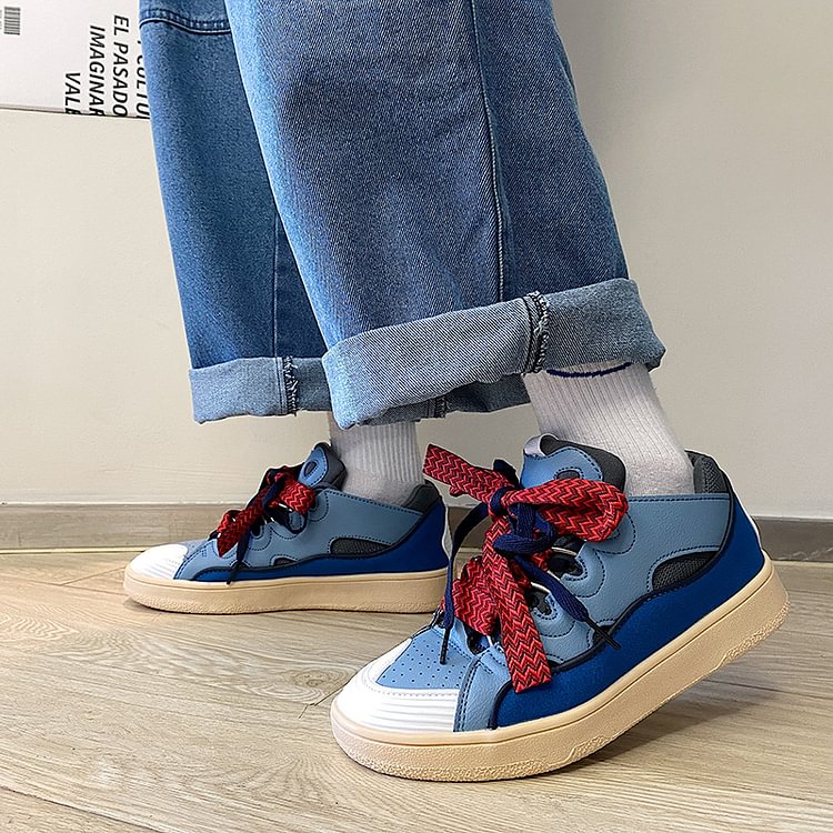 Dawfashion-Color Woven Low-top Sneakers-Yamamoto Diablo Clothing