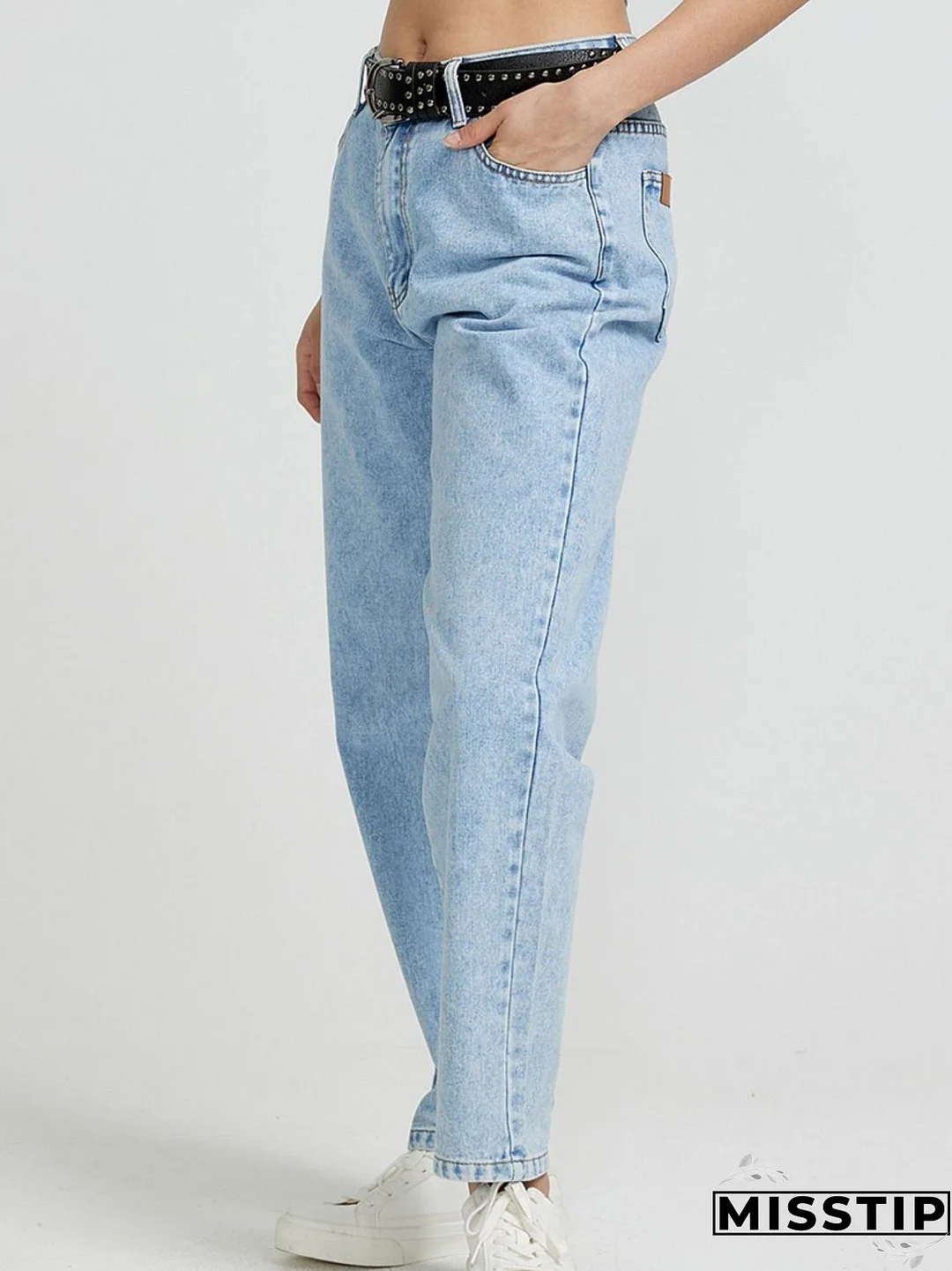 Pocketed Straight Leg Jeans