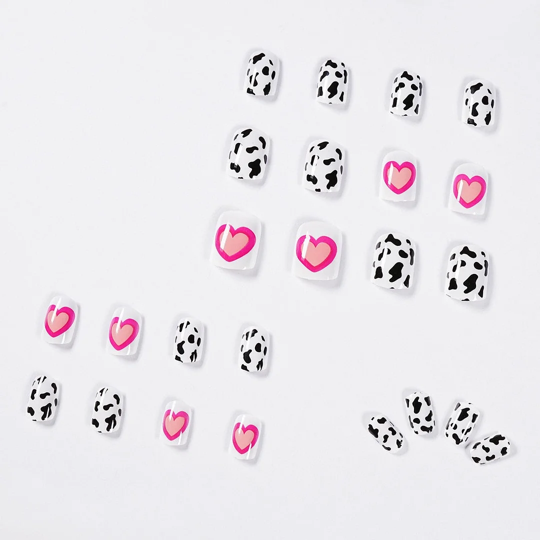 24pcs/Set Leopard Fake Nails Full Cover Fake Nails Glue DIY Manicure Nail Art Tools-Nail Inspo