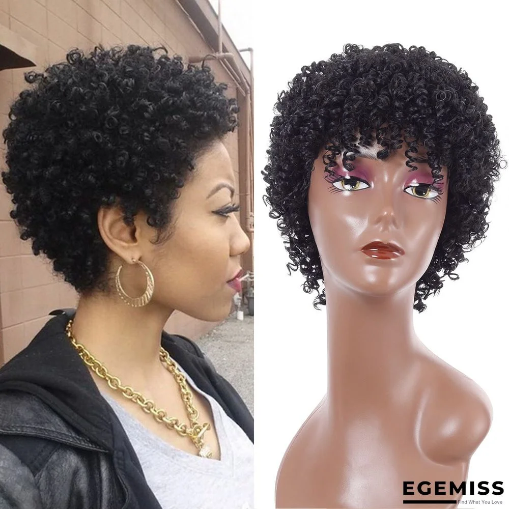 New Fashion Black Curly Hair Small Curly Hair Elastic Net Wig Chemical Fiber Headgear Female | EGEMISS