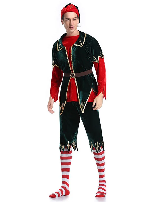 Christmas Man Elf Costume-elleschic