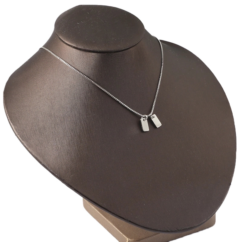 Minimalist Rectangle Titanium Steel Pendant Necklace