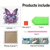 5D DIY Partial Special Shaped Drill Diamond Painting Kit Butterfly Decor With Frame Kit 18x18cm