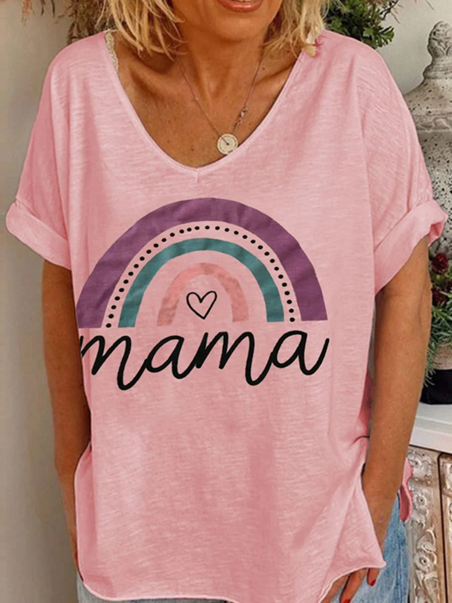 MAMA Letters Printed T-shirt
