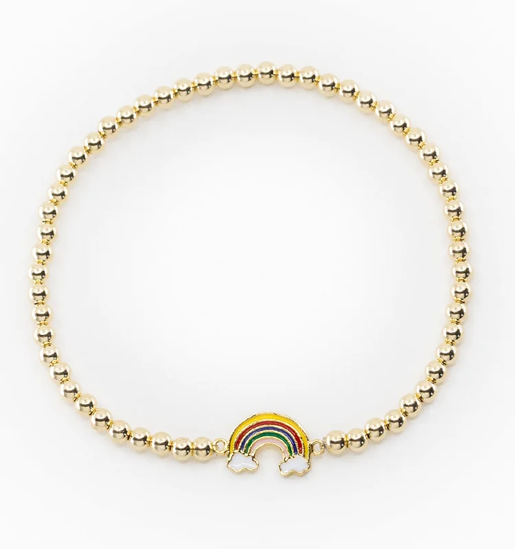 Ball Bracelet With Rainbow Charm