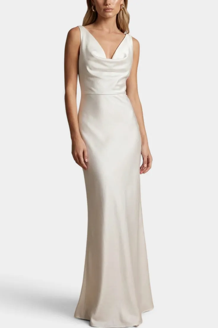 Sleek Cowl-Neck Maxi Dress with Seamless Fit