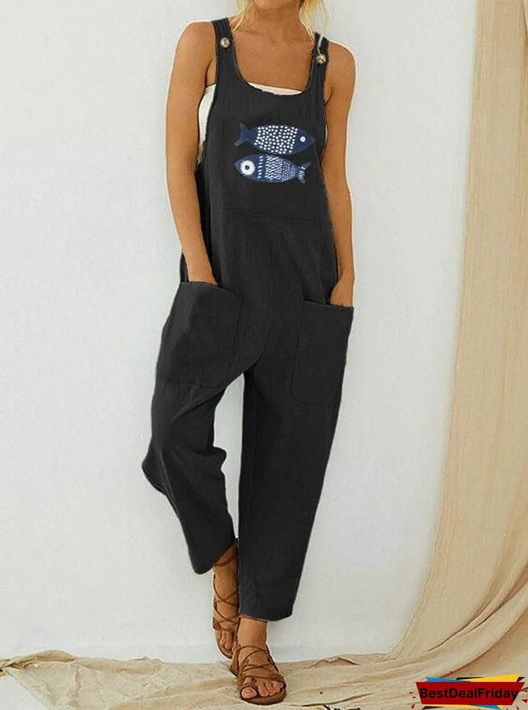 Flower Embroidered Straps Casual Jumpsuit For Women p238615
