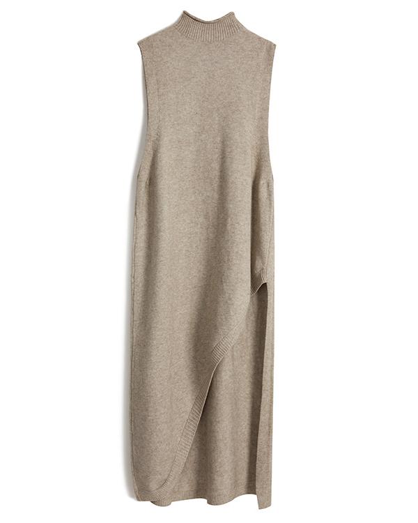 Elegant Solid Color Side Split Vest Dress