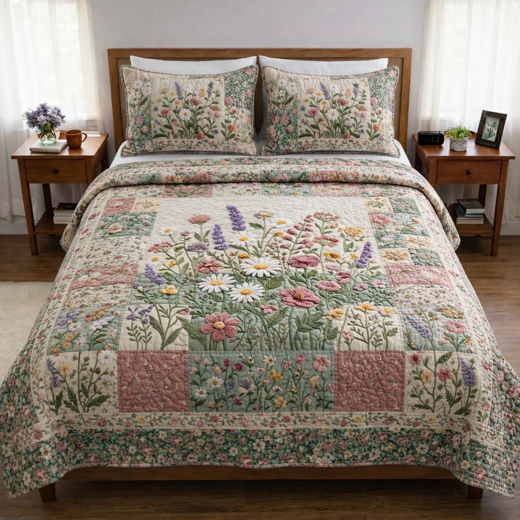 Vintage Vibes 3-Piece Quilted Bedding Set GFTOQA2138