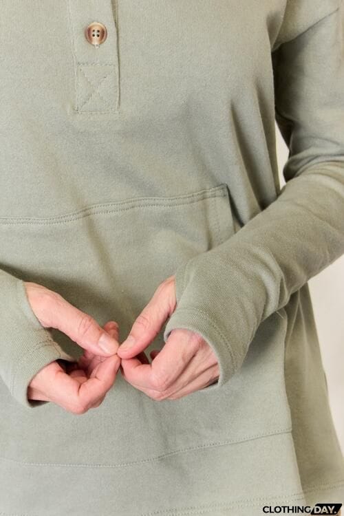 Culture Code Full Size Half Button Hoodie