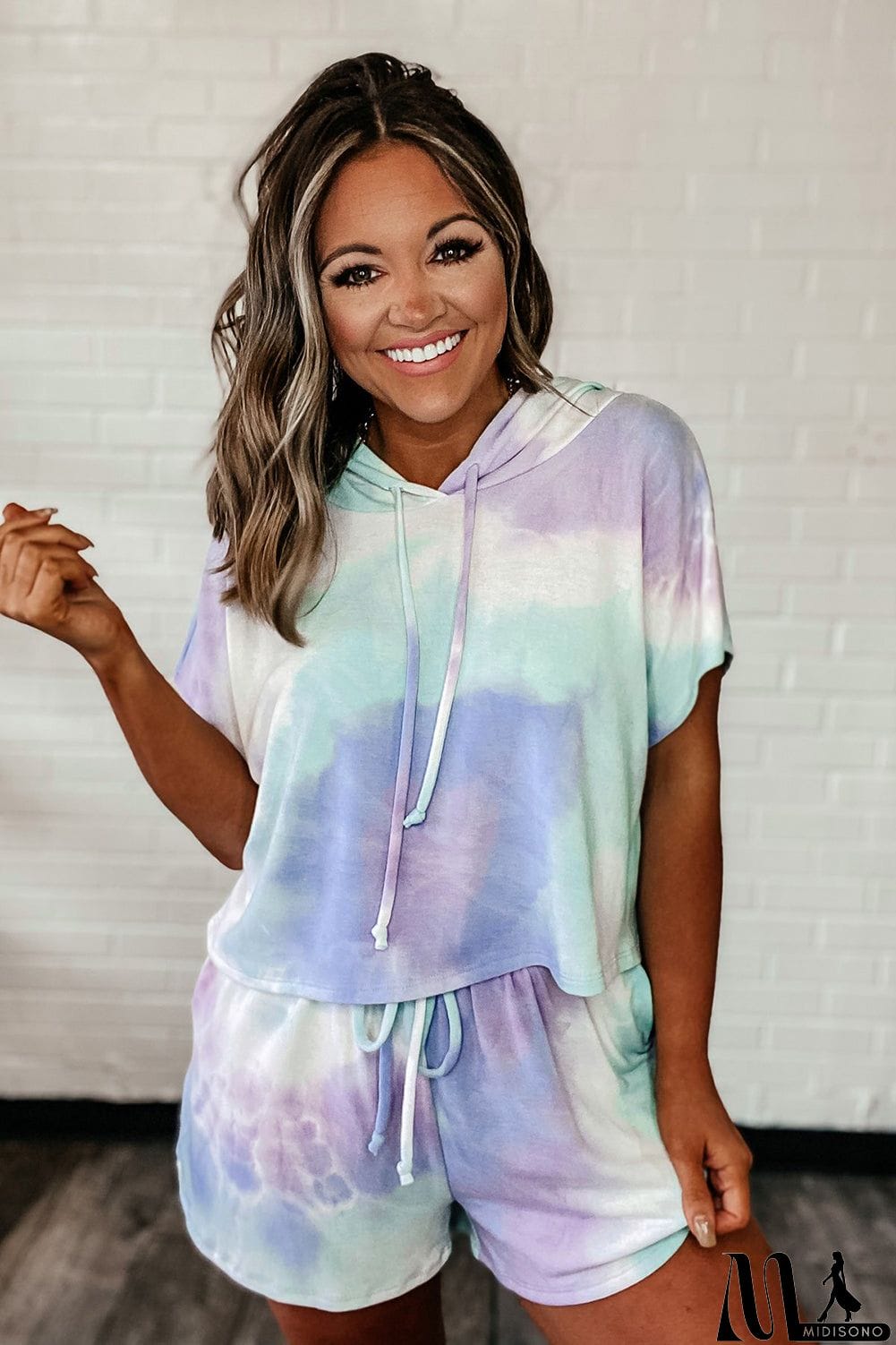 MidiSono - Purple Tie Dye Lounge Two-Piece Set