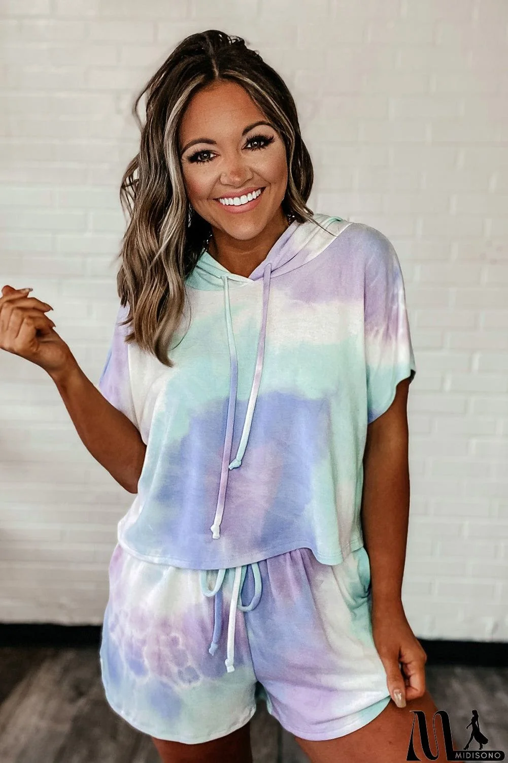 MidiSono - Purple Tie Dye Lounge Two-Piece Set