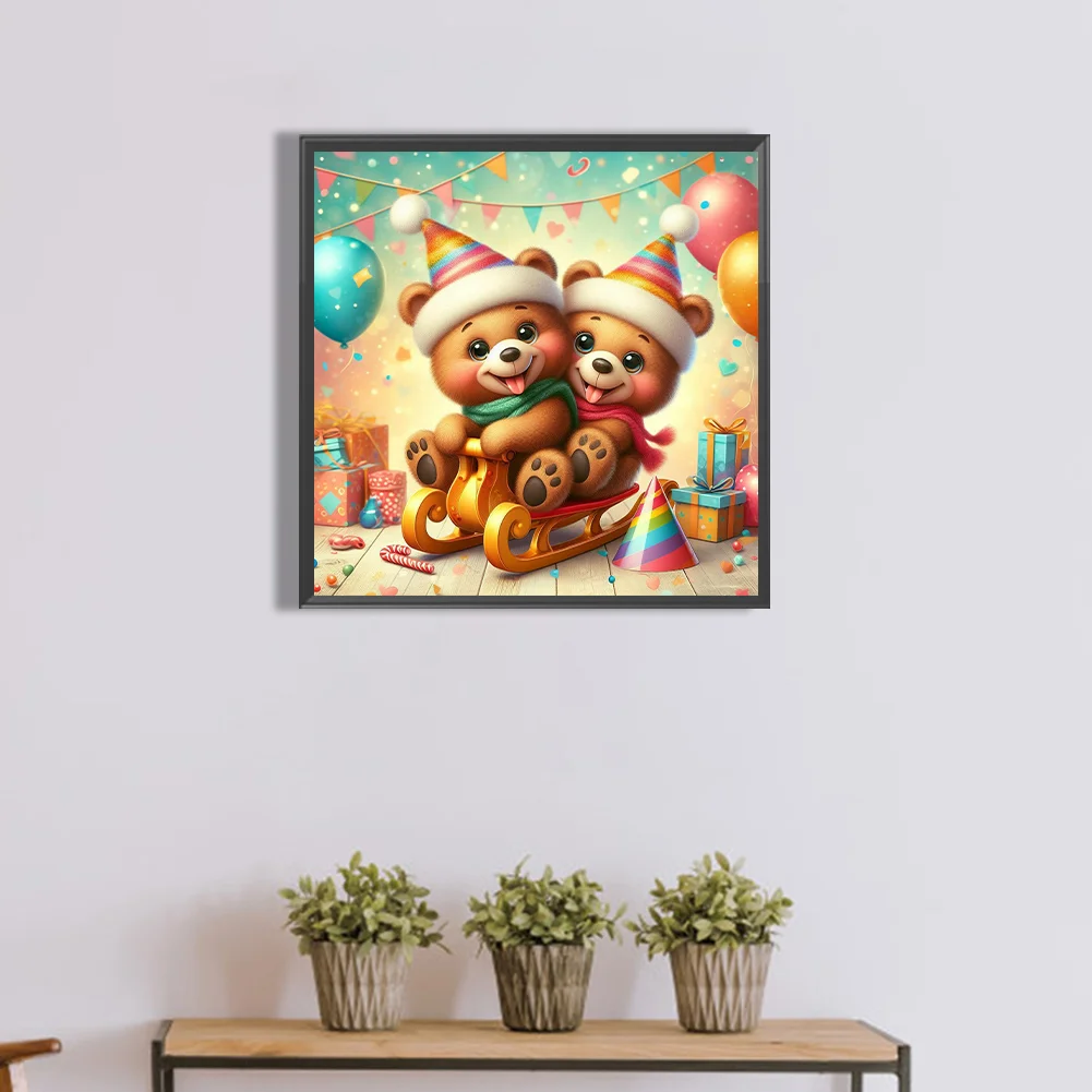 Diamond Painting - Full Round Drill - Playing Bear(Canvas|40*40cm)