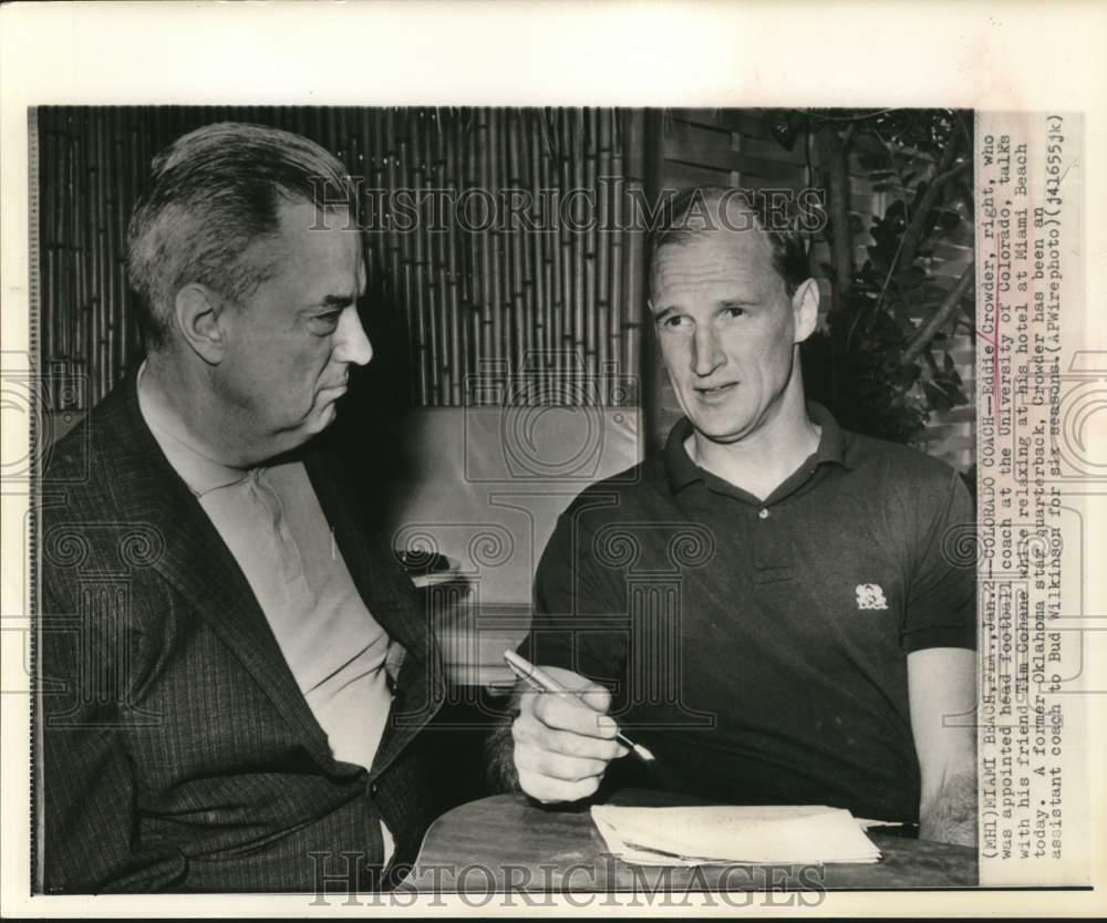 Press Photo Poster painting Colorado football Eddie Crowder and Tim Cohane in Miami Beach