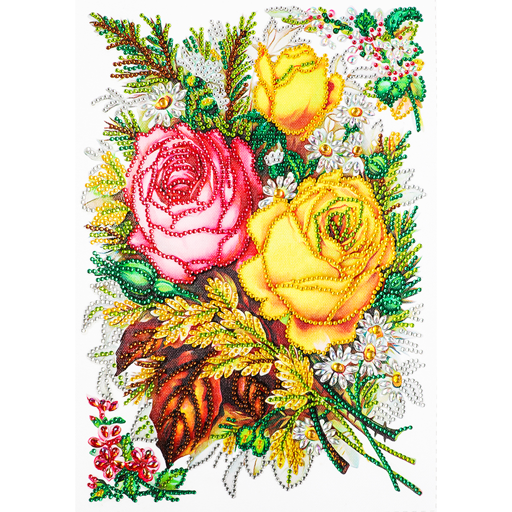 

30*40CM - Special Shaped Diamond Painting - Happy Flowers, 501 Original