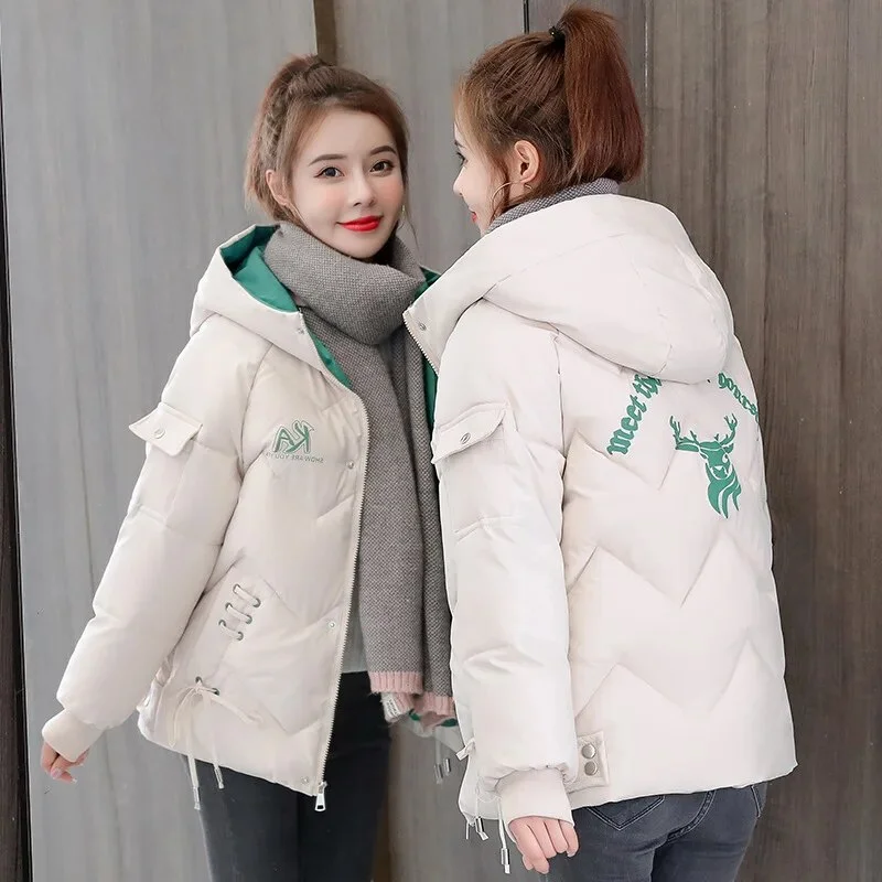 Tanguoant Women's Korean Fashion Short Parkas Ladies Winter Warm Jacket Girls Thicken Slim Coat Pink Hooded Cotton Clothes Free Shipping