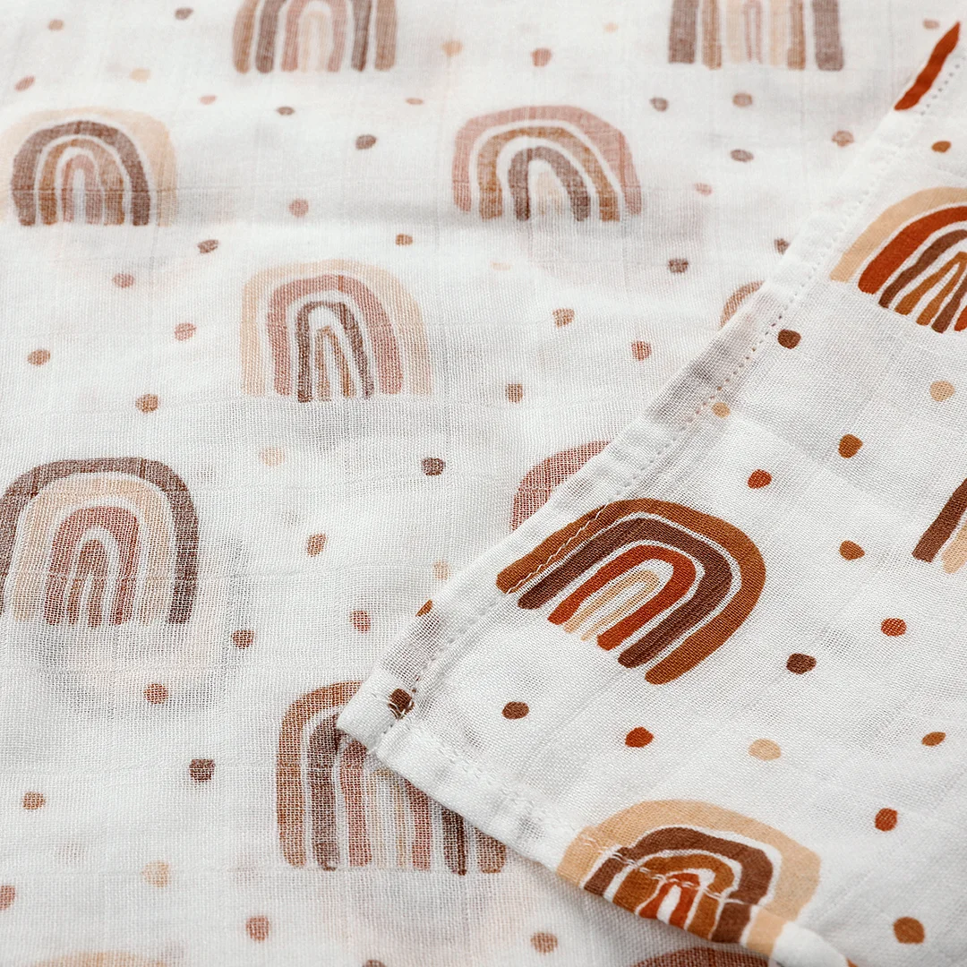 Egmao Baby Bamboo Muslin Swaddle Receiving Blanket 