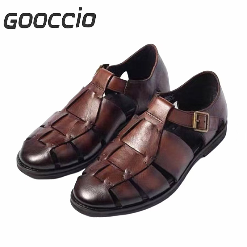 CY182 Cowhide Dress Sandals For Men GOOCCIO   