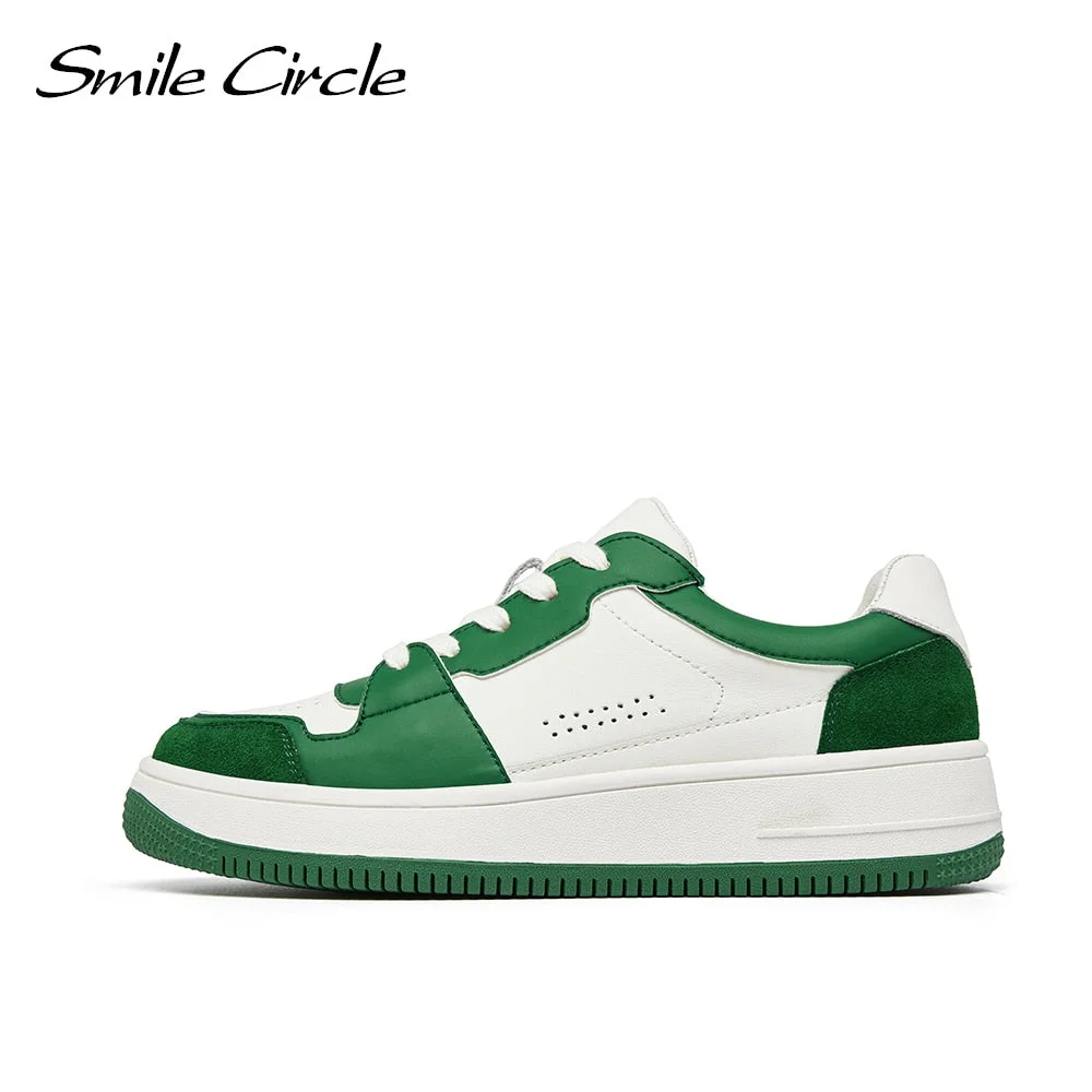 Smile Circle 2022 Sneakers Women Flat Platform Shoes Fashion Breathable Thick bottom Running Casual Student Ladies Sneakers