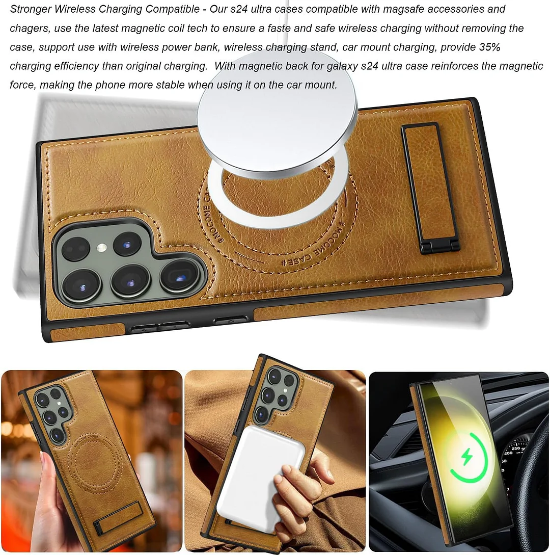 Samsung Galaxy Z Fold 6 Leather Case Magnetic Protective Case Holder Phone Case