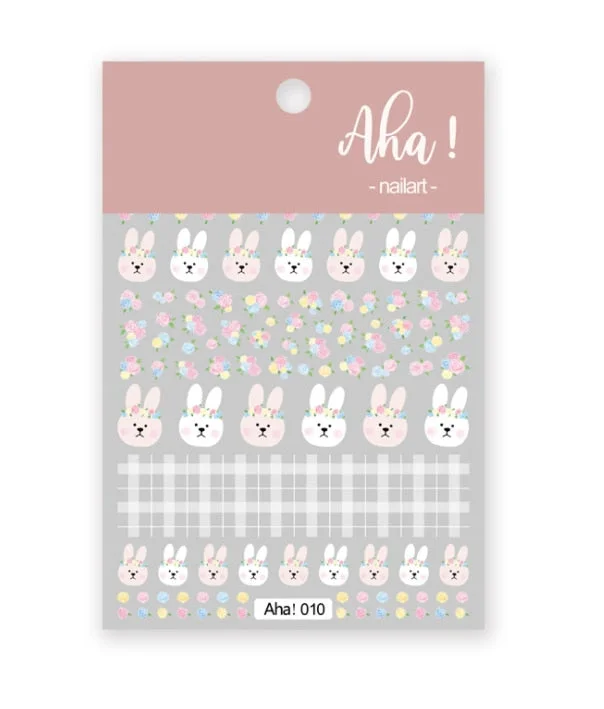 Nail Glue Stickers Ins Stars Moon Cartoon Rabbit Panda Flower Nail Decoration Decals Nail Sticker Animal Nail Art Decorations-Nail Inspo