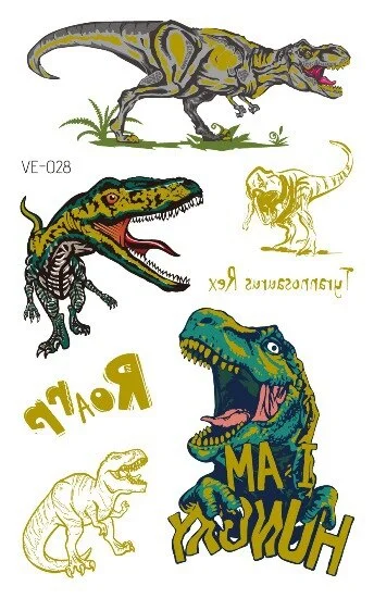 24 kinds Cartoon Dinosaur Bronzing Tattoo Sticker Child Temporary Stickers Body Tatoo for Kids Cute Waterproof Temporary Tattoos